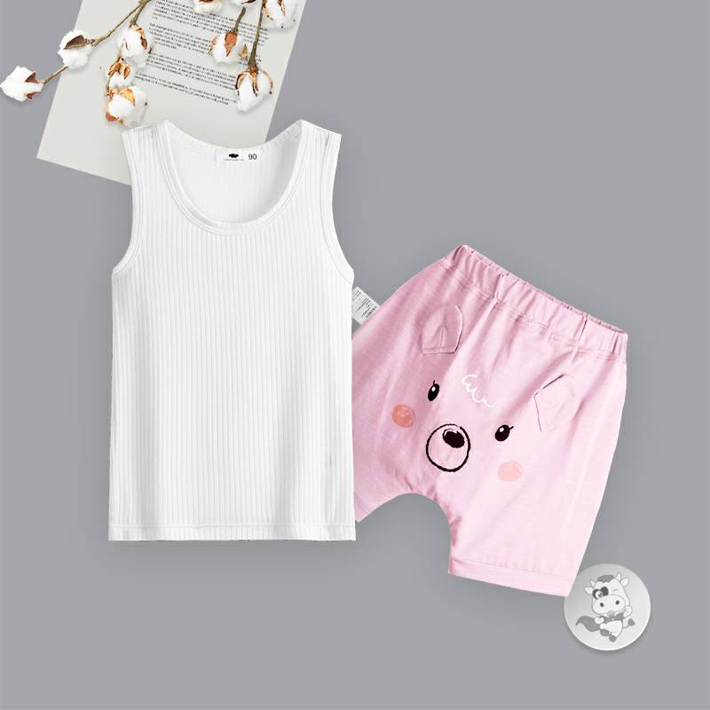 [2 장] Verantwortung 베이비유럽과미국의심플여름상큼한베스트베스트화이트 + 패셔니스타귀요미베어배기 5 부 PP 바지핑크