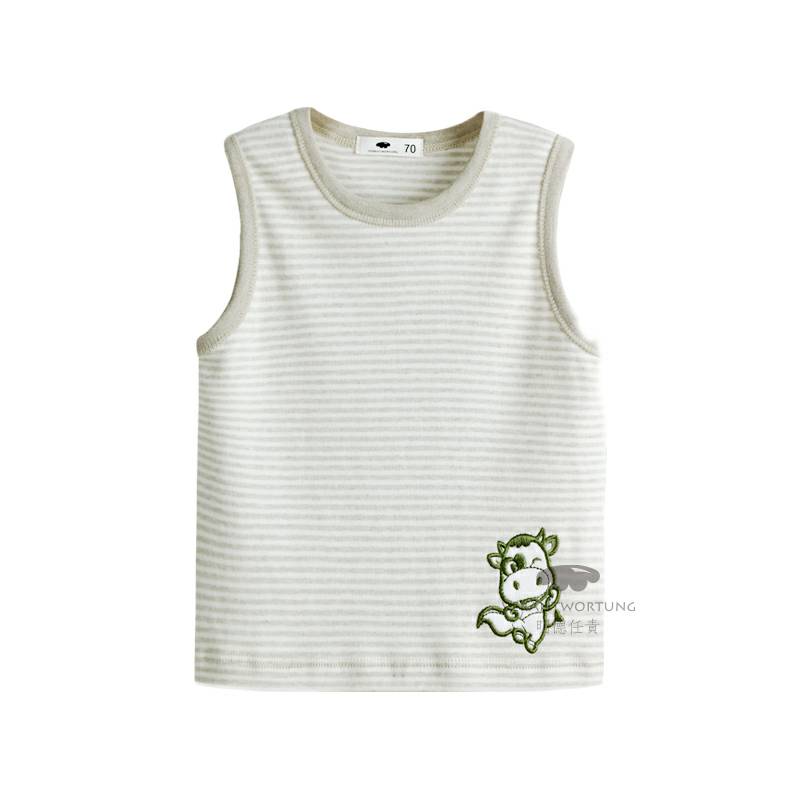 Verantwortung 남녀아기유기농컬러면화여름얇은섹션정장클래식스트라이프조끼반바지