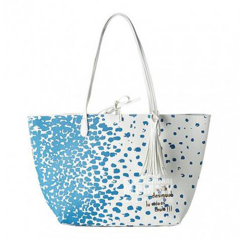 Desigual 스페인어 Desigual 블루웨이브도트수채화양면...