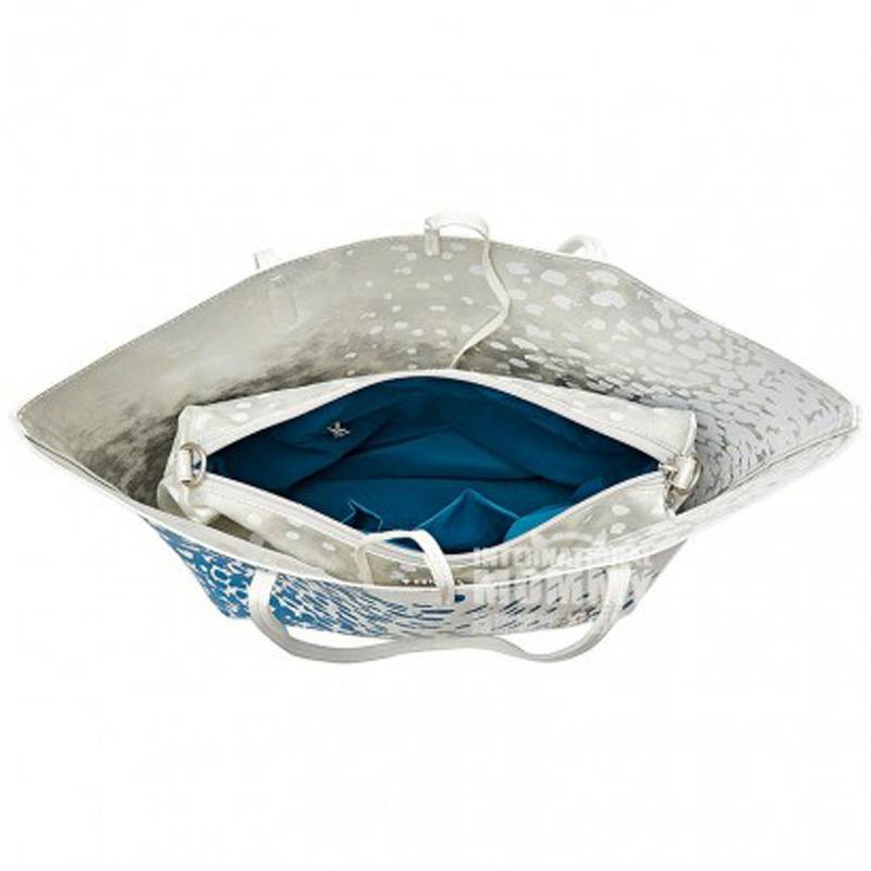 Desigual 스페인어 Desigual 블루웨이브도트수채화양면어깨가방해외버전