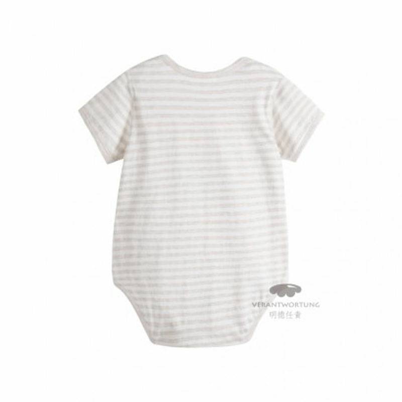 Verantwortung 남녀아기유기농컬러면화여름얇은죄수복클래식라이트커피줄무늬삼각형반팔장난꾸러기