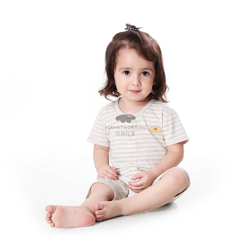 Verantwortung 남녀아기유기농컬러면여름얇은섹션정장클래식라이트커피스트라이프가디건반바지