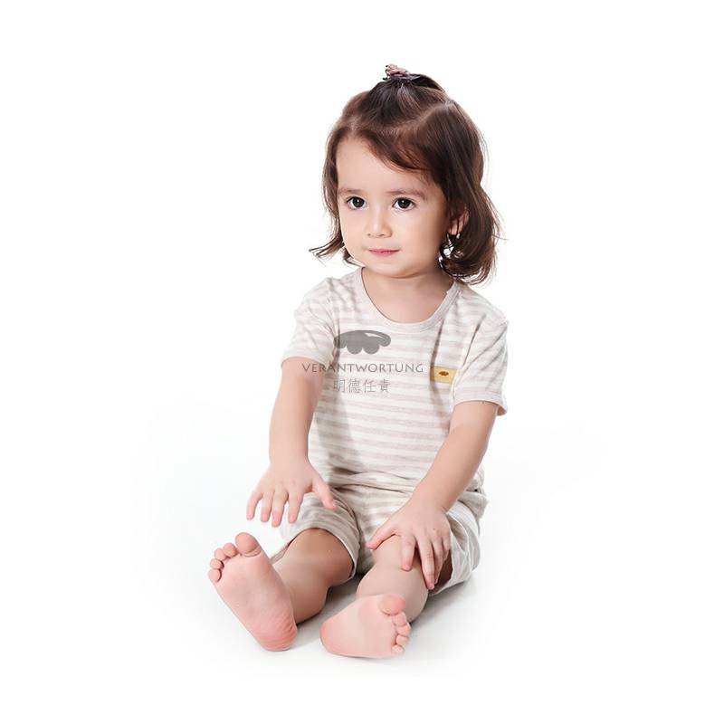 Verantwortung 남녀아기유기농컬러면화여름얇은섹션정장클래식라이트커피스트라이프조끼반바지