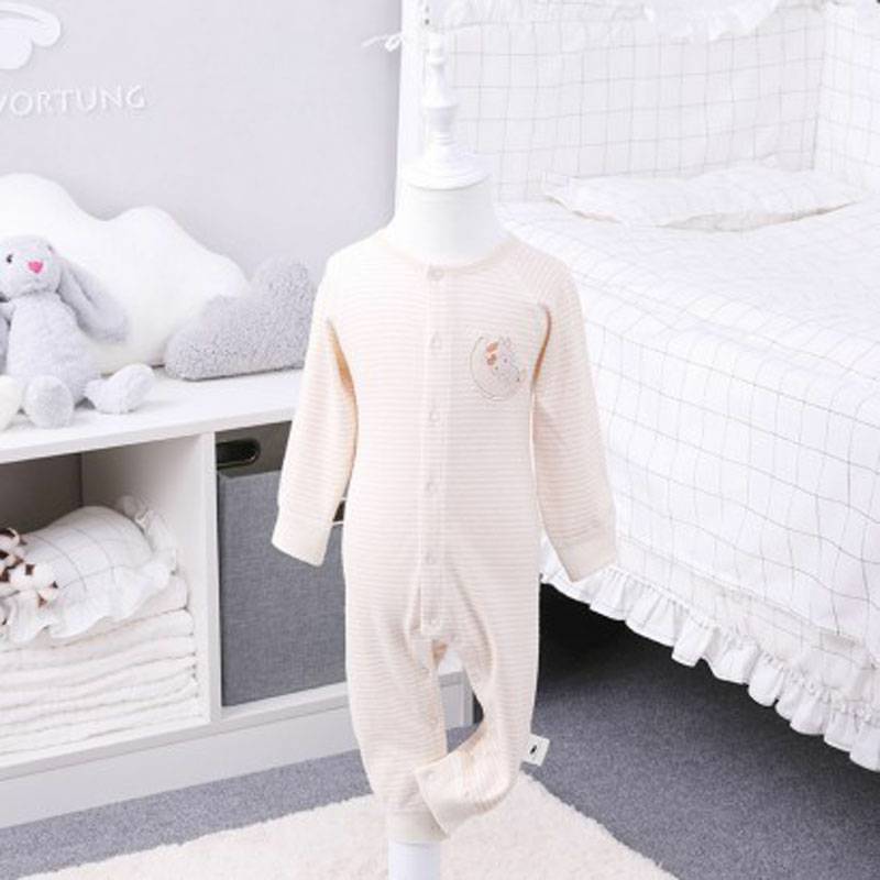 Verantwortung 남성과여성의아기유기농컬러잠옷속옷유럽클래식라이트커피줄무늬 (2 세트)