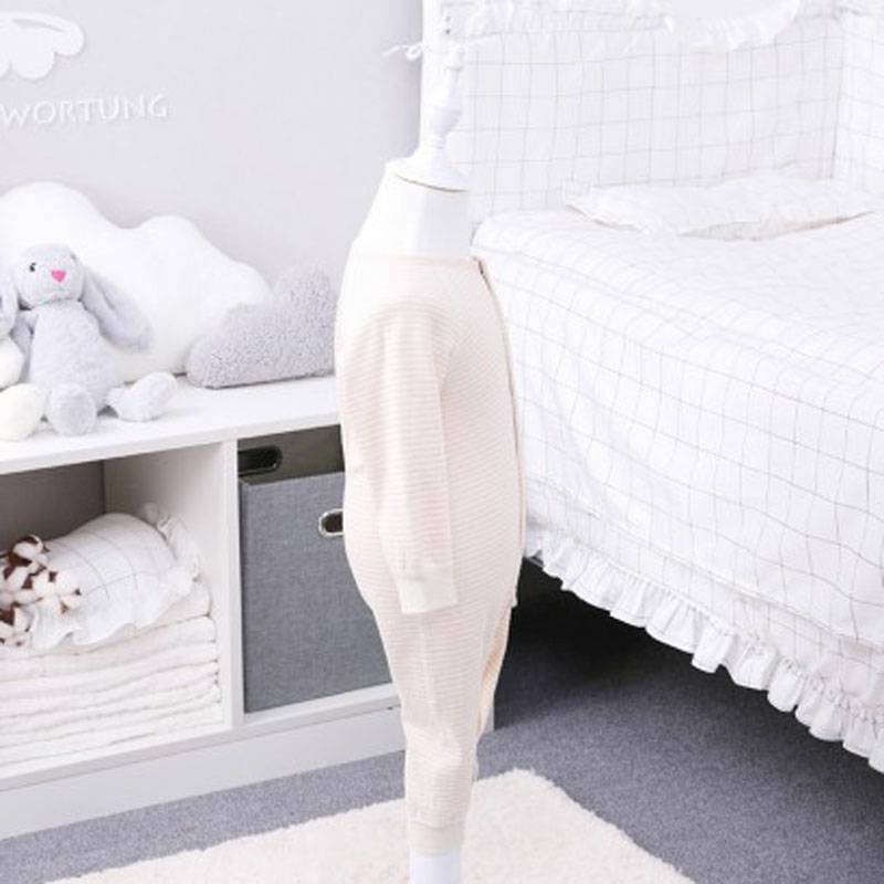 Verantwortung 남성과여성의아기유기농컬러잠옷속옷유럽클래식라이트커피줄무늬 (2 세트)