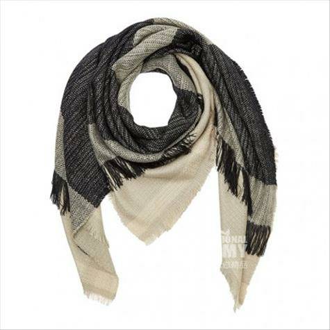 PIECES 영국의 PIECES 문학스트라이프프린지스퀘어스카프해...