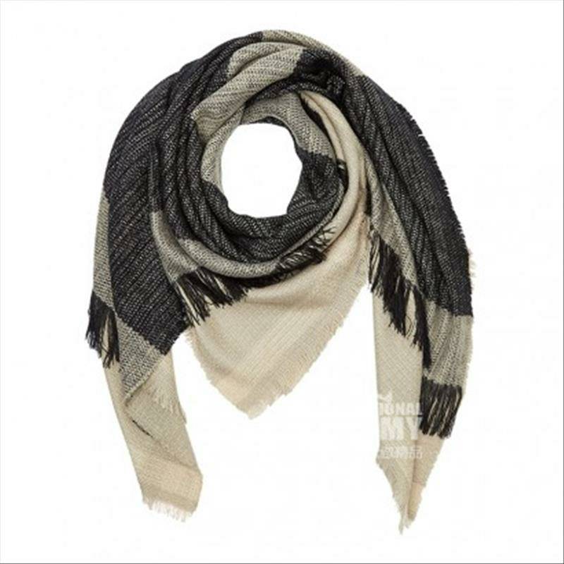 PIECES 영국의 PIECES 문학스트라이프프린지스퀘어스카프해외판