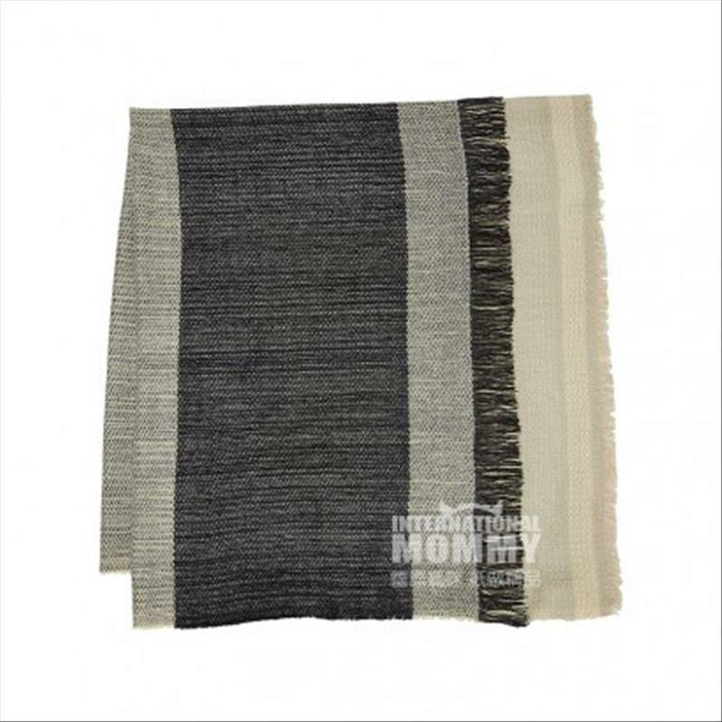 PIECES 영국의 PIECES 문학스트라이프프린지스퀘어스카프해외판