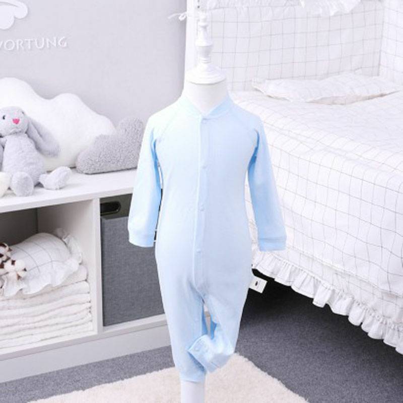 [2 조각] Verantwortung 남녀아기유기농면조각잠옷홈서비스등산정장유럽우아한단색파란색 + 노란색