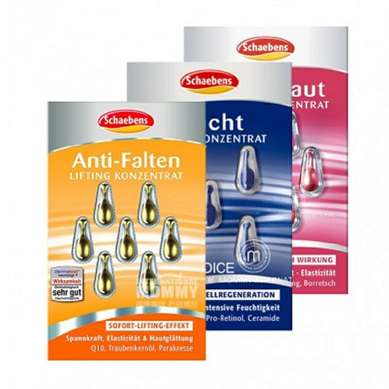 [18 판장착] Schaebens 독일에센스캡슐 Q10 팽팽 * 6 + 주름잡기 * 6 + 야간수리 * 6 해외버전