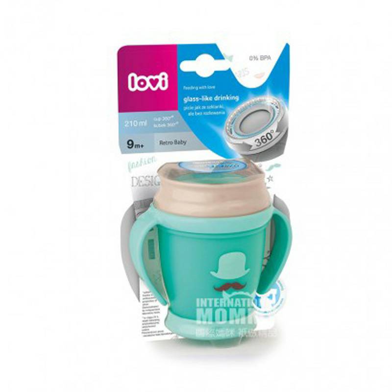 Lovi 폴란드인아기수염입술 360 °밀봉된학습음료컵 210ml 해외버전