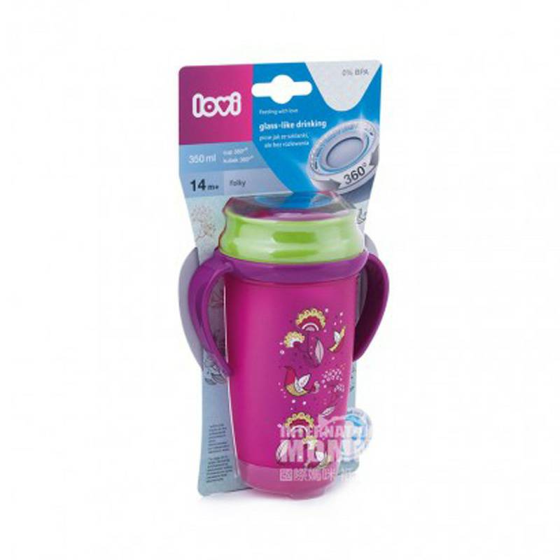 Lovi 폴란드어린이즐거운새 360 °밀봉학음료컵 350 ml 해외버전