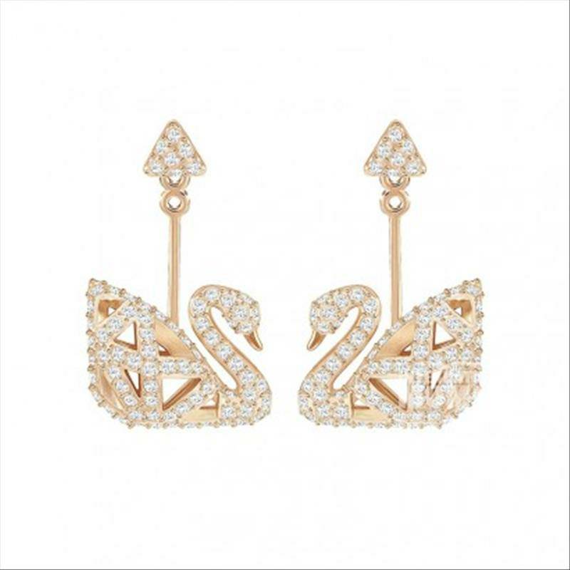 SWAROVSKI 오스트리아로즈골드펀칭스완투웨이귀걸이해외버전