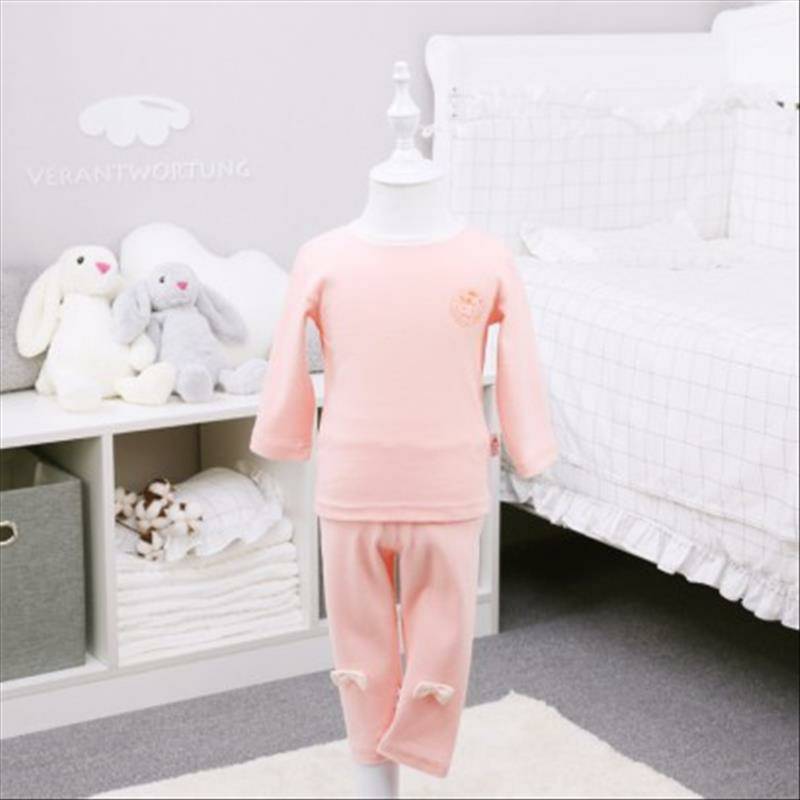 [2 장] Verantwortung 오가닉면긴팔셔츠클래식심플 + 레깅스귀여운리본핑크