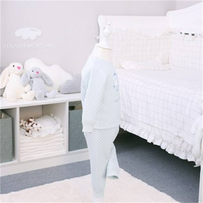 Verantwortung 아기소년과소녀유기농면바지블루정장