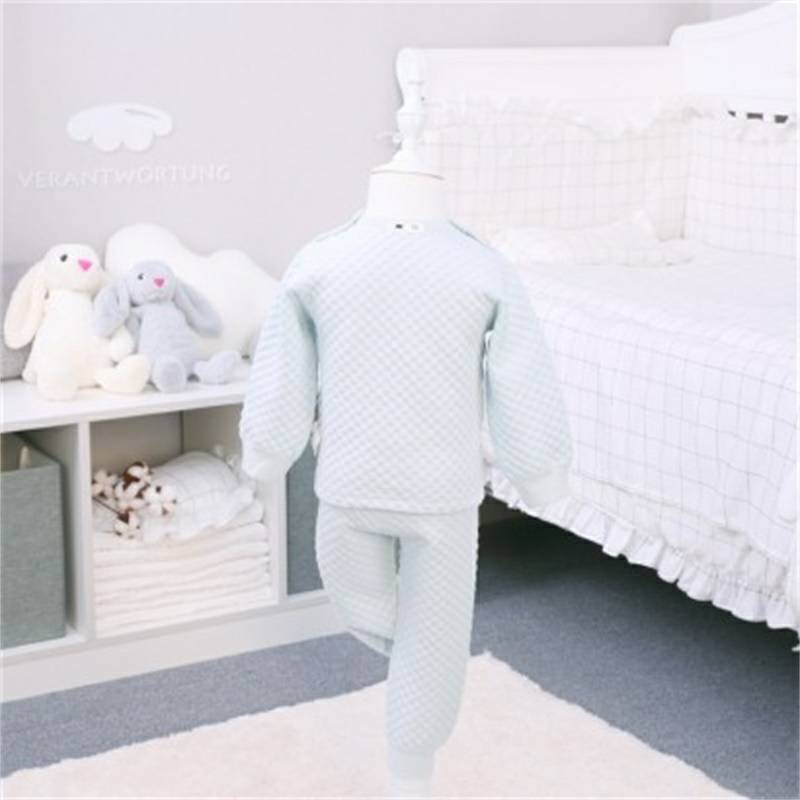 Verantwortung 아기소년과소녀유기농면바지블루정장