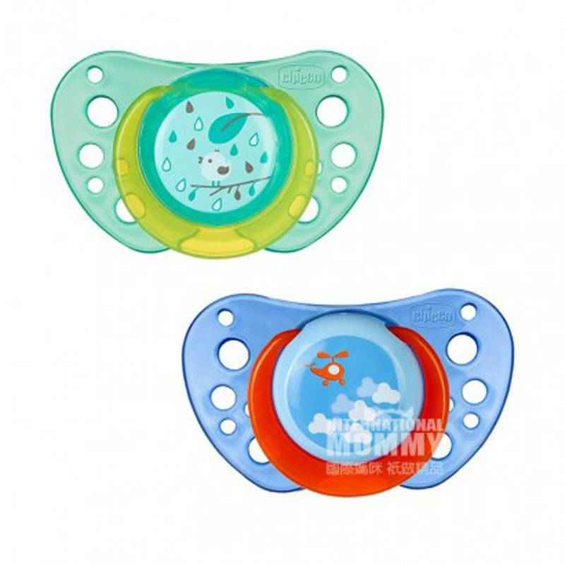 Chicco 이태리아가캐릭터실리카겔위로젖꼭지 2 개월이상해외버전