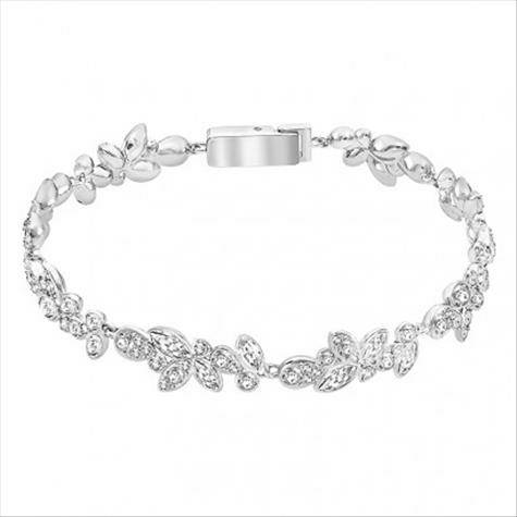 SWAROVSKI 오스트리아로맨틱레알도금화이트골드크리스털팔찌해외...