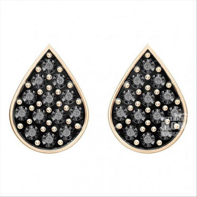 SWAROVSKI  오스트리아블랙크리스탈물방울펀칭귀걸이해외버전