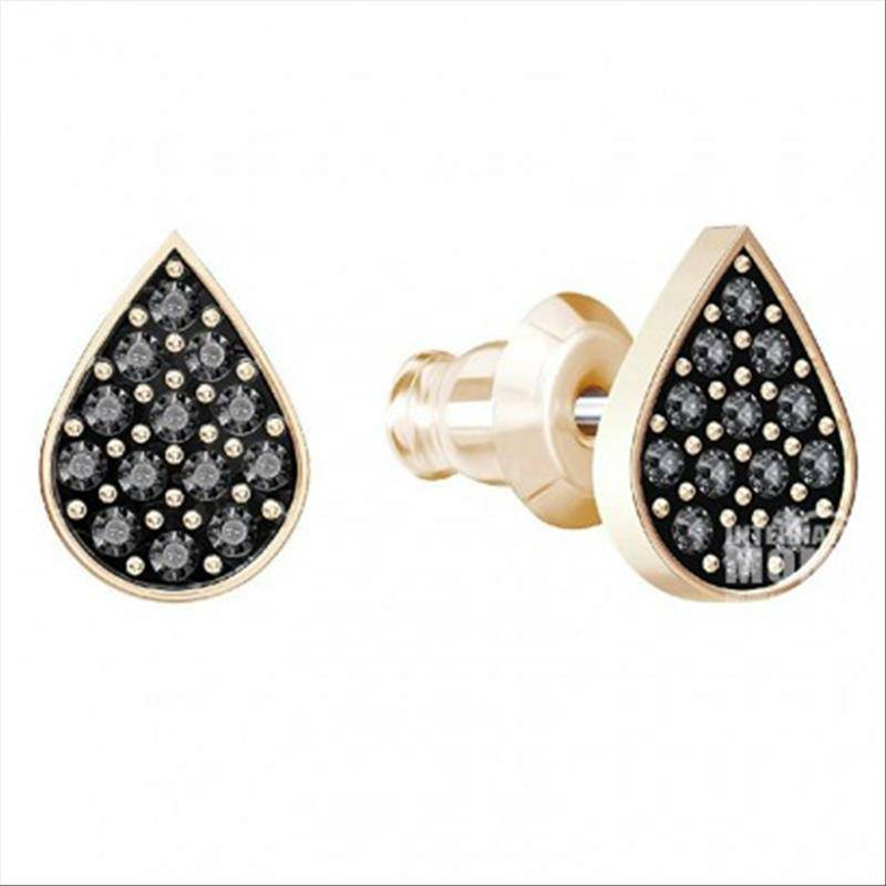 SWAROVSKI  오스트리아블랙크리스탈물방울펀칭귀걸이해외버전