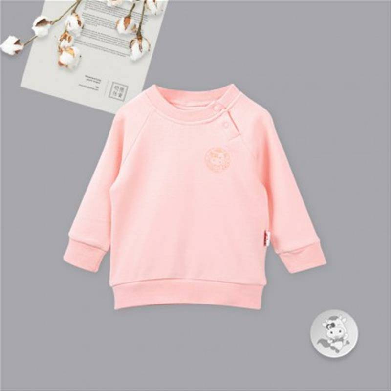 Verantwortung 남자와여자아기유기농면화긴소매셔츠활력단색