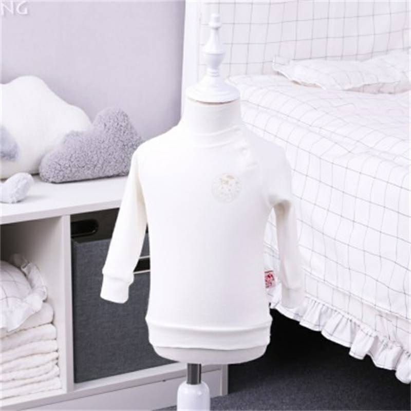 Verantwortung 남녀아기유기농면화긴소매셔츠활력단색