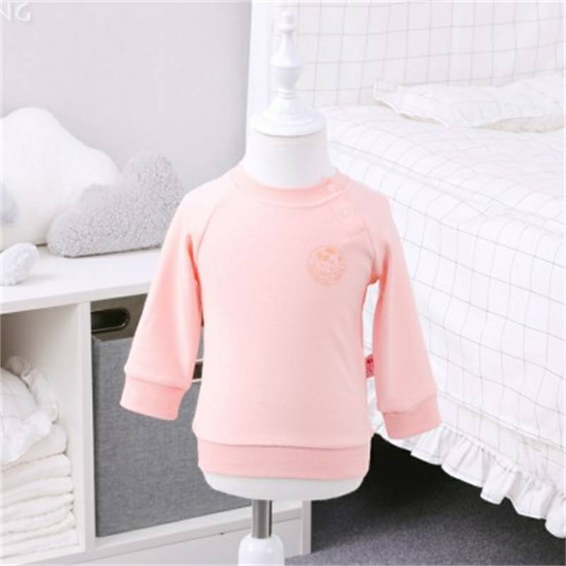 Verantwortung 남녀아기유기농면화긴소매셔츠활력단색