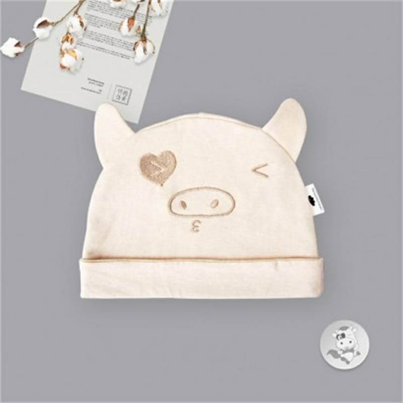 Verantwortung 아기소년과소녀유기농컬러코튼더블레이어장난꾸러기뿔모자 (2 개패키지)