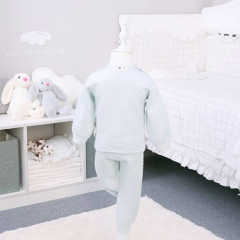 Verantwortung 아기소년과소녀유기농면바지블루 (2 피스패키지)