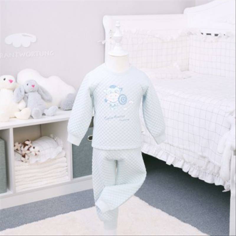 [2 개] Verantwortung 남녀아기유기농면셔츠바지블루 + 핑크정장