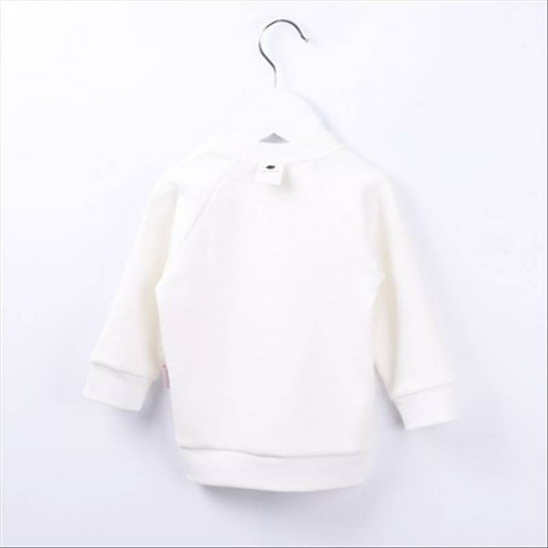 [2 개] Verantwortung 남녀아기유기농면그래서긴팔바닥셔츠활력단색화이트 + 유기농면높은허리배꼽바지블루