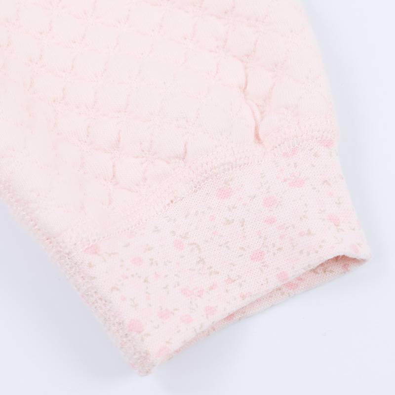 [2 개] Verantwortung 남녀아기유기농면긴소매셔츠활력단색화이트 + 유기농면높은허리배꼽바지핑크