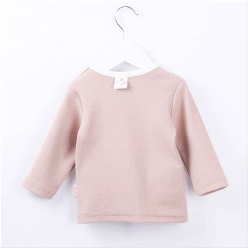 [2 장] Verantwortung 남녀아기유기농면긴팔셔츠클래식베이직핑크 + 가디건