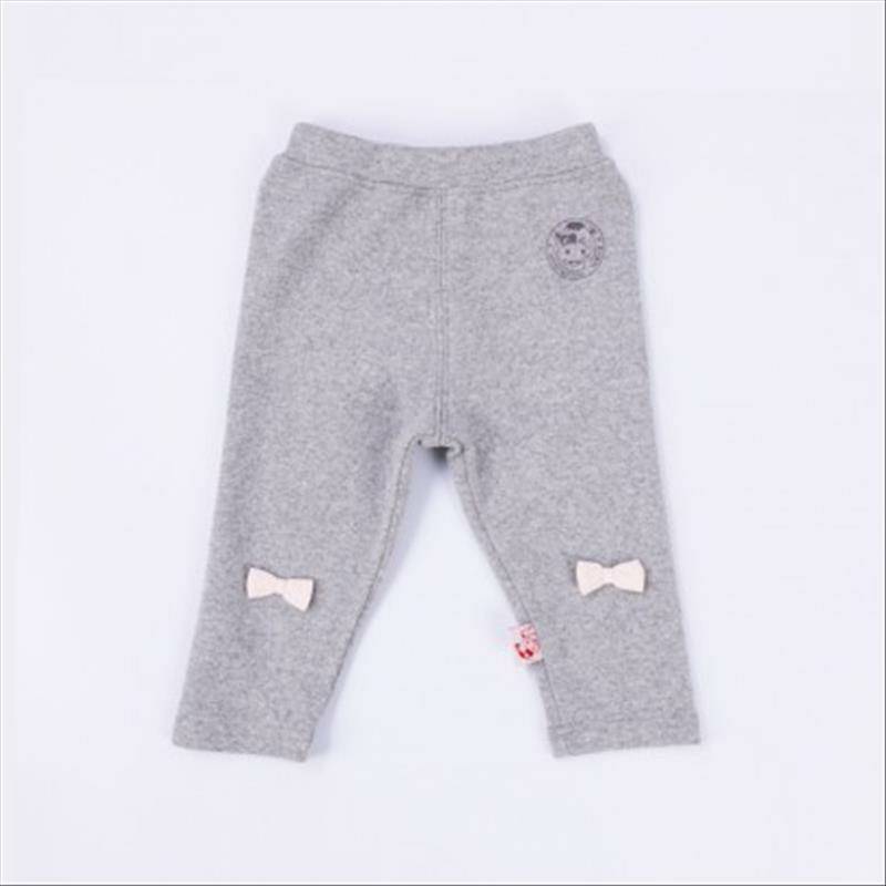 [2 장] Verantwortung 남녀아기유기농면긴팔셔츠활력화이트 + 유기농면바지귀엽고리본그레이