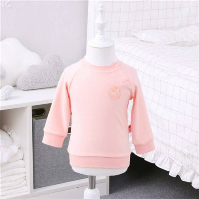 [2 개] Verantwortung 남녀아기아기면긴소매바닥셔츠활력단색 + 클래식간단한핑크