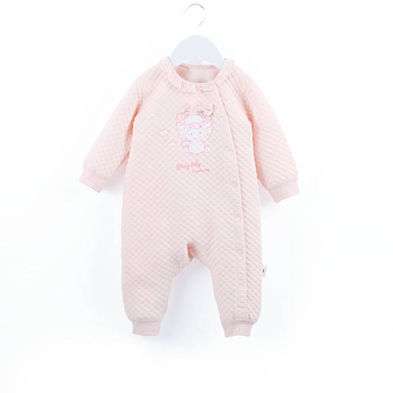 [2 개] Verantwortung 남녀아기유기농면결합롬퍼 + 톱바지핑크정장