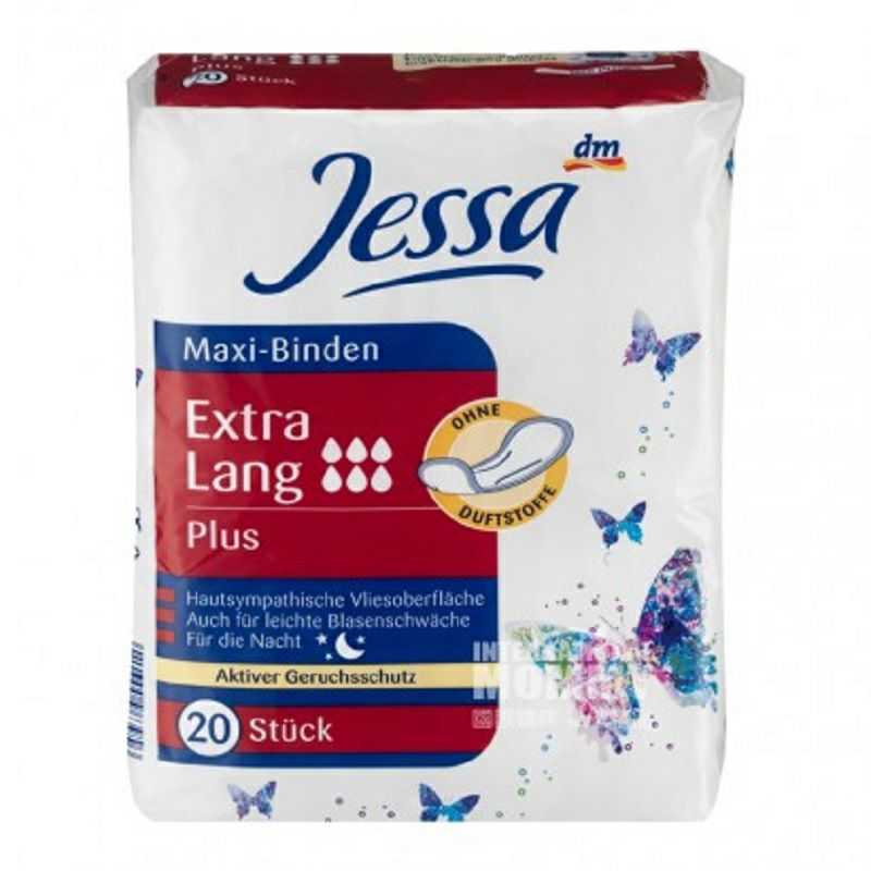 Jessa 독일면유무향 6 물밤용생리대 20 장 * 4 해외버전
