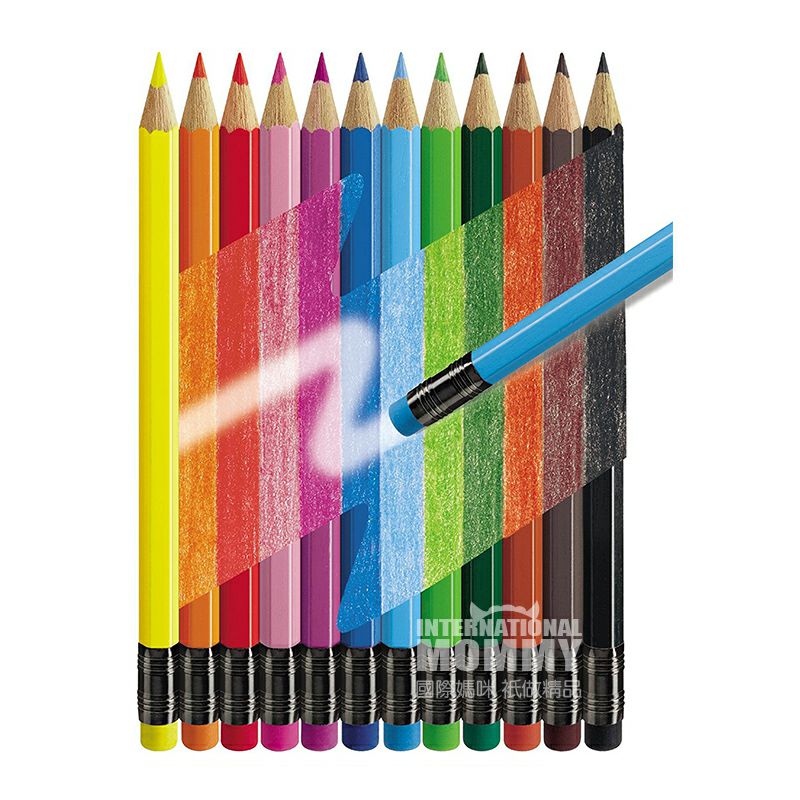 FABER－CASTELL 독일 12 색지우개지우개컬러연필해외판