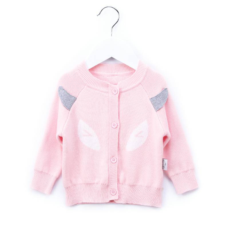 Verantwortung 남녀아기유기농면유럽클래식더블레이어니트카디건재킷레드 + 핑크