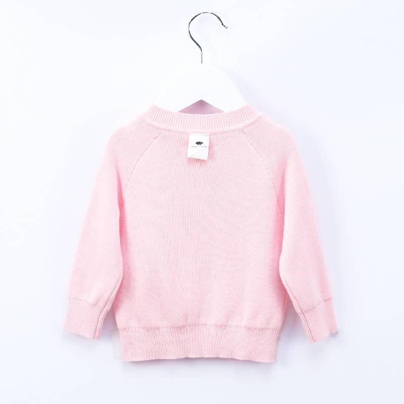 Verantwortung 남녀아기유기농면유럽클래식더블레이어니트카디건재킷레드 + 핑크