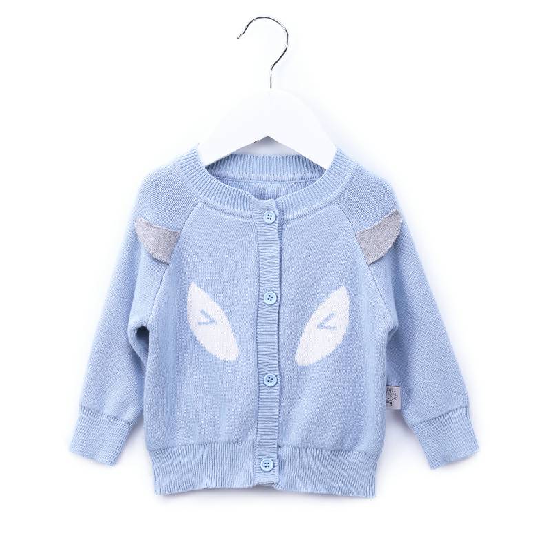 Verantwortung 남녀아기유기농면유럽클래식더블레이어니트카디건재킷레드 + 블루