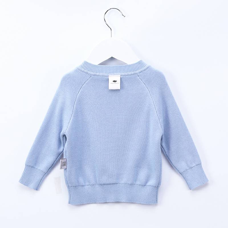 Verantwortung 남녀아기유기농면유럽클래식더블레이어니트카디건재킷레드 + 블루