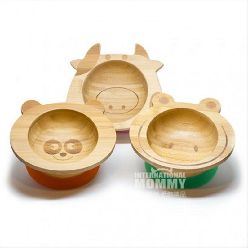 KLEINER FUCHS 독일 KLEINER FUCHS 천연대나무아기미끄럼방지흡입컵그릇숟가락세트해외버전