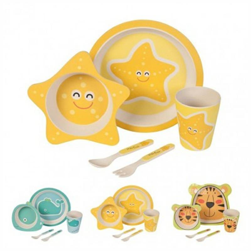 Kaufdichgruen 독일 Kaufdichgruen 천연대나무섬유어린이식기세트해외버전