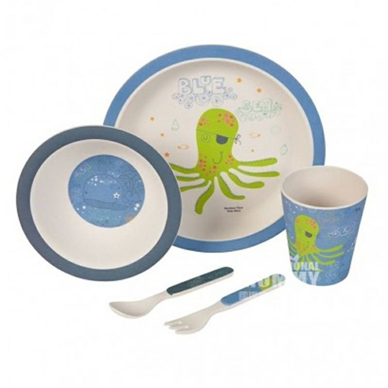 Kaufdichgruen 독일 Kaufdichgruen 천연대나무섬유어린이식기세트해외버전