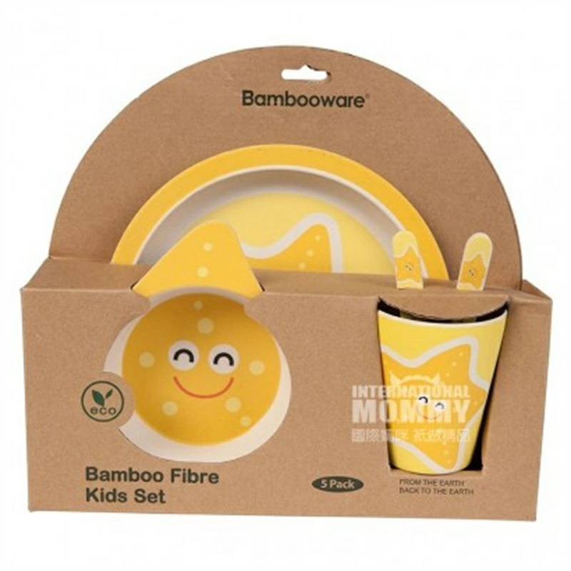 Kaufdichgruen 독일 Kaufdichgruen 천연대나무섬유어린이식기세트해외버전