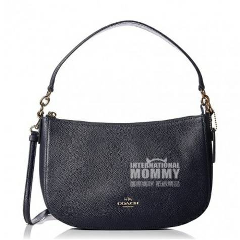 COACH 미국리얼가죽여성숄더백블루해외버전