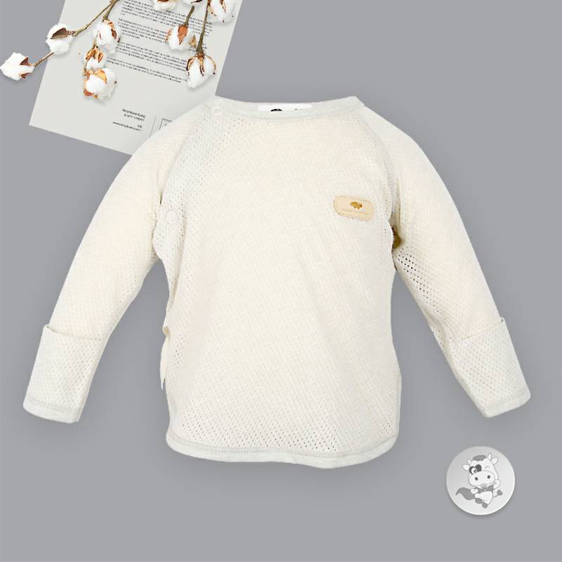 Verantwortung 남녀아기유기농컬러사계절얇은섹션신생아메쉬저지탑