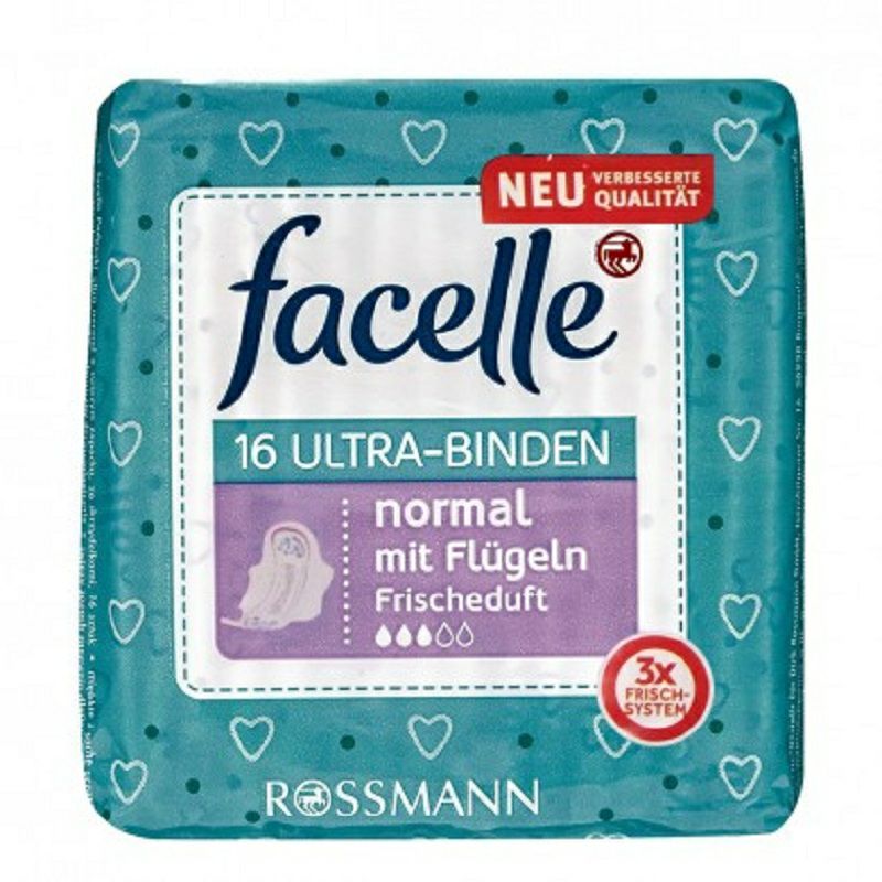 Facelle 독일 Facelle 일용케어날개생리대방울 16 매 * 2 해외버전