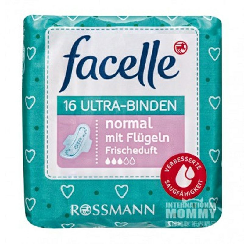 Facelle 독일 Facelle 일용케어날개생리대방울 16 매 * 2 해외버전